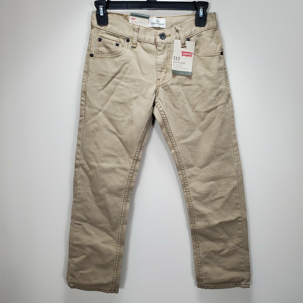 Levi's 513 Slim Straight Tan Pants NWT Size 10 Boys